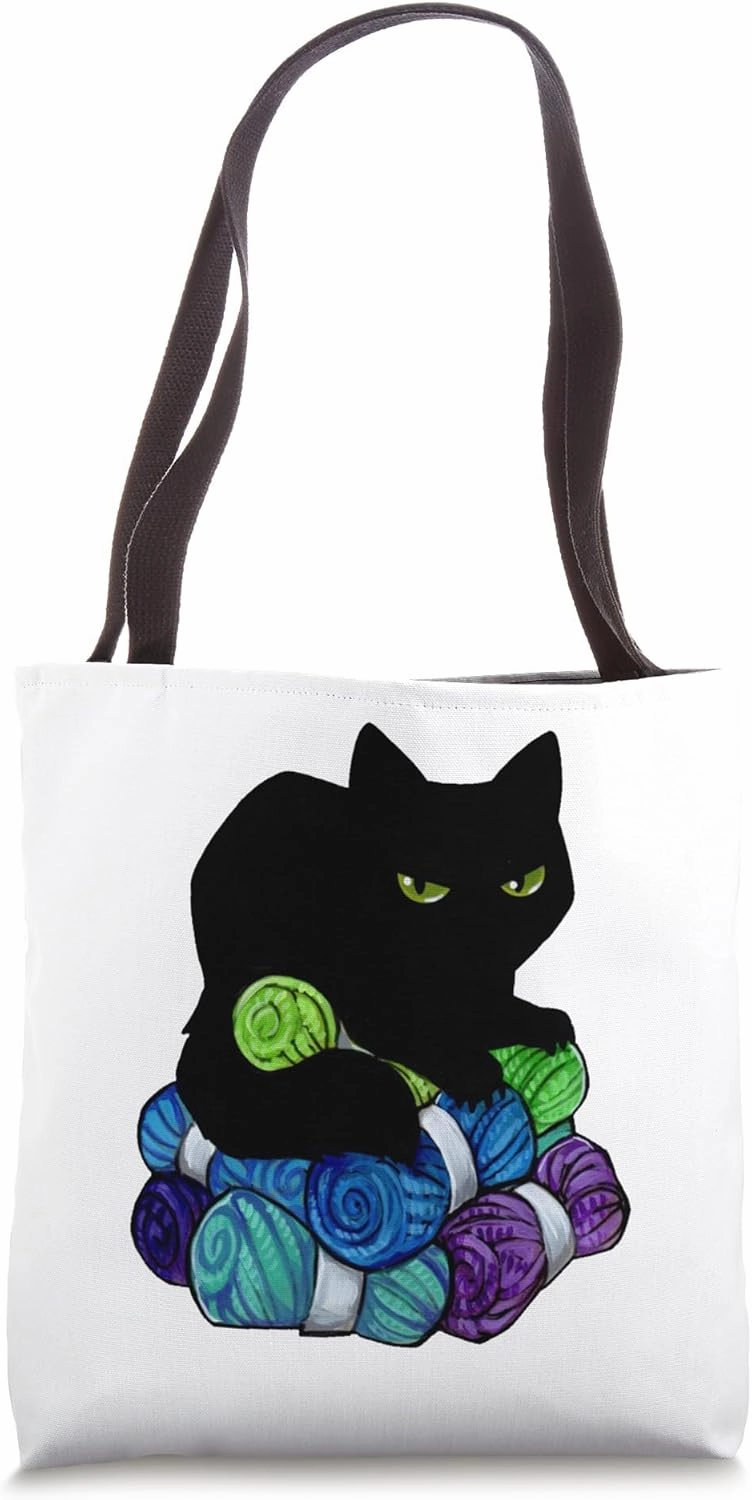 Yarn hoarding void - black cat yarn funny Tote Bag