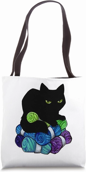 Yarn hoarding void - black cat yarn funny Tote Bag