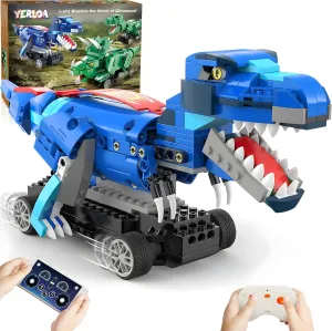 Yerloa Dinosaur Toys for Boys Age 8-12 5-7 6-7, Jurassic Building Kits for Kids 6 7 8 9 10 11 12   Year Old, 343 Pcs Remote Control STEM Projects Building Blocks Sets Educational Birthday Easter Gifts