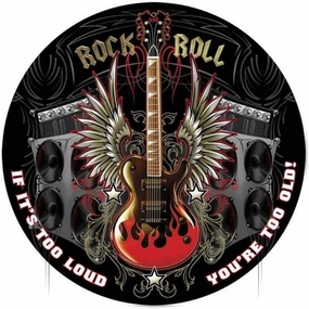 Ylens Rock and Roll Round Retro Vintage Bar Metal Tin Sign Poster Style Wall Art Pub bar Decor 12 x 12 Inches
