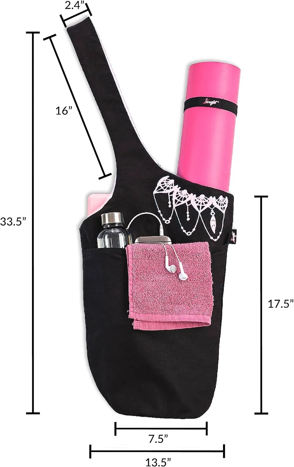 Yoga Mat Bag – Versatile Yoga Bag with Mat Straps & Storage Pockets, Holds Yoga & Pilates Mats, Lightweight & Durable
