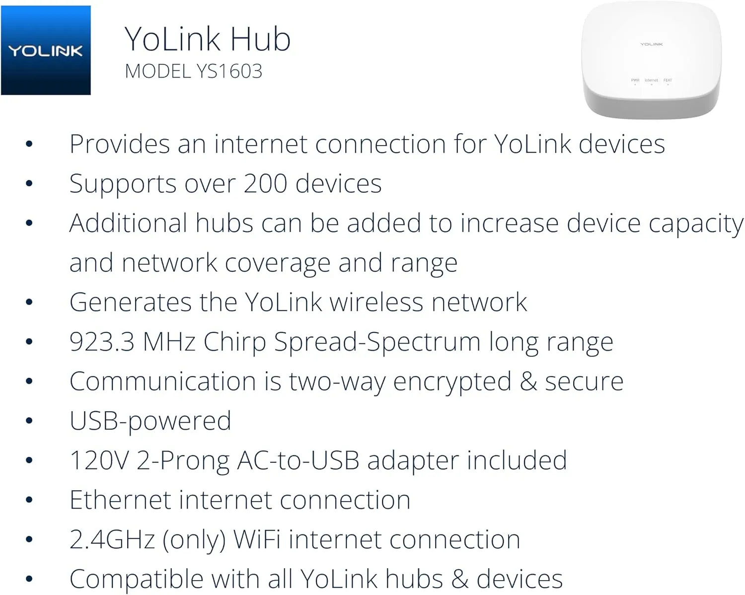 YoLink Smart Home Starter Kit: Hub & Water Leak Sensor 4-Pack, SMS/Text, Email & Push Notifications, LoRa Up to 1/4 Mile Open-Air Range, w/Alexa, IFTTT, Home Assistant