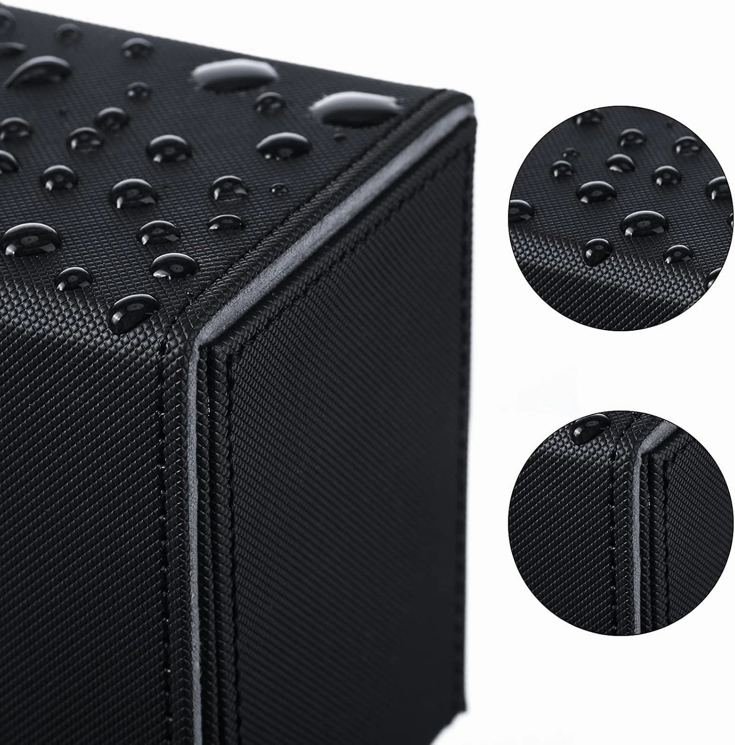 Yookeer 4 Pieces Leather Deck Card Boxes Cards Deck Game Box for Collectible Playing Card Box Compatible with MTG Commander(Black, Purple, Yellow, White,Horizontal)