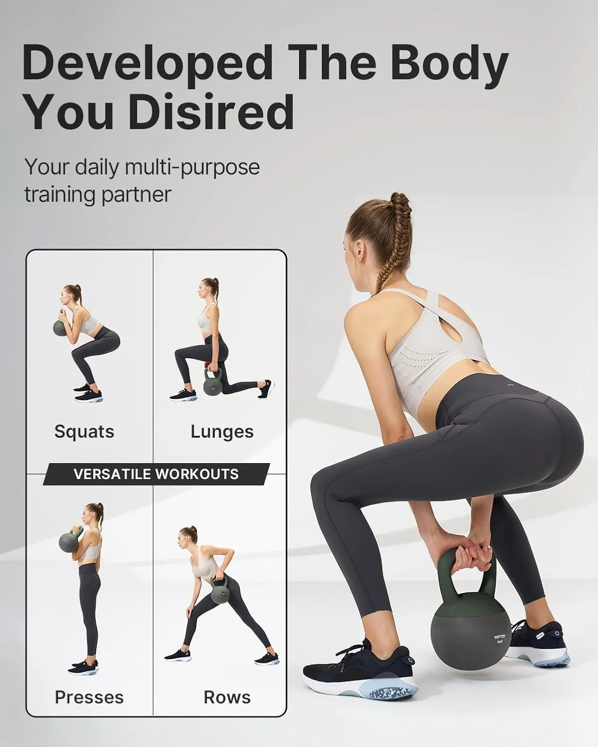 YOTTOY Soft Kettlebell, Set for Strength Training Kettlebells & Home Workouts, Soft-Sided Cushioned Base, Wide-Handle - Ideal for Men, Women, & Beginners