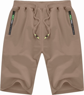 YTD Men's Shorts Casual Classic Fit Drawstring Summer Beach Shorts with Elastic Waist and Pockets