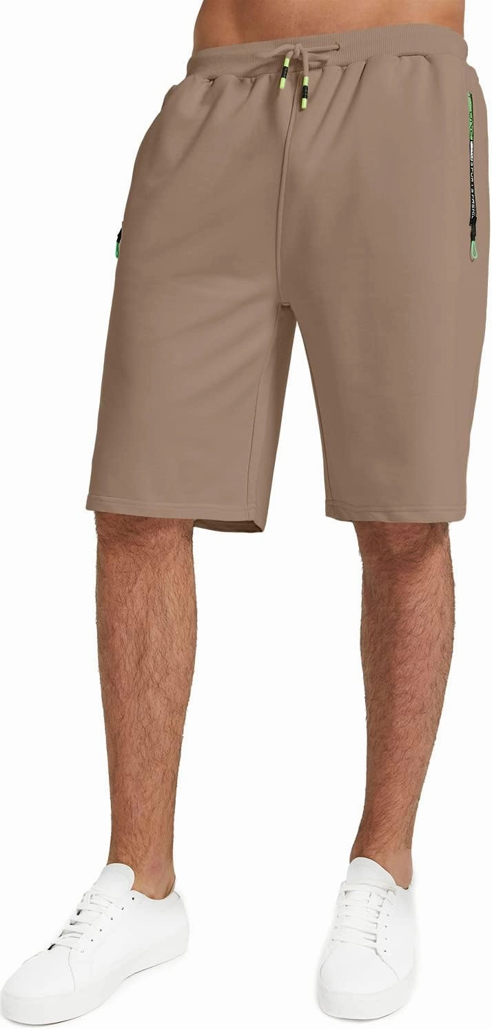 YTD Men's Shorts Casual Classic Fit Drawstring Summer Beach Shorts with Elastic Waist and Pockets