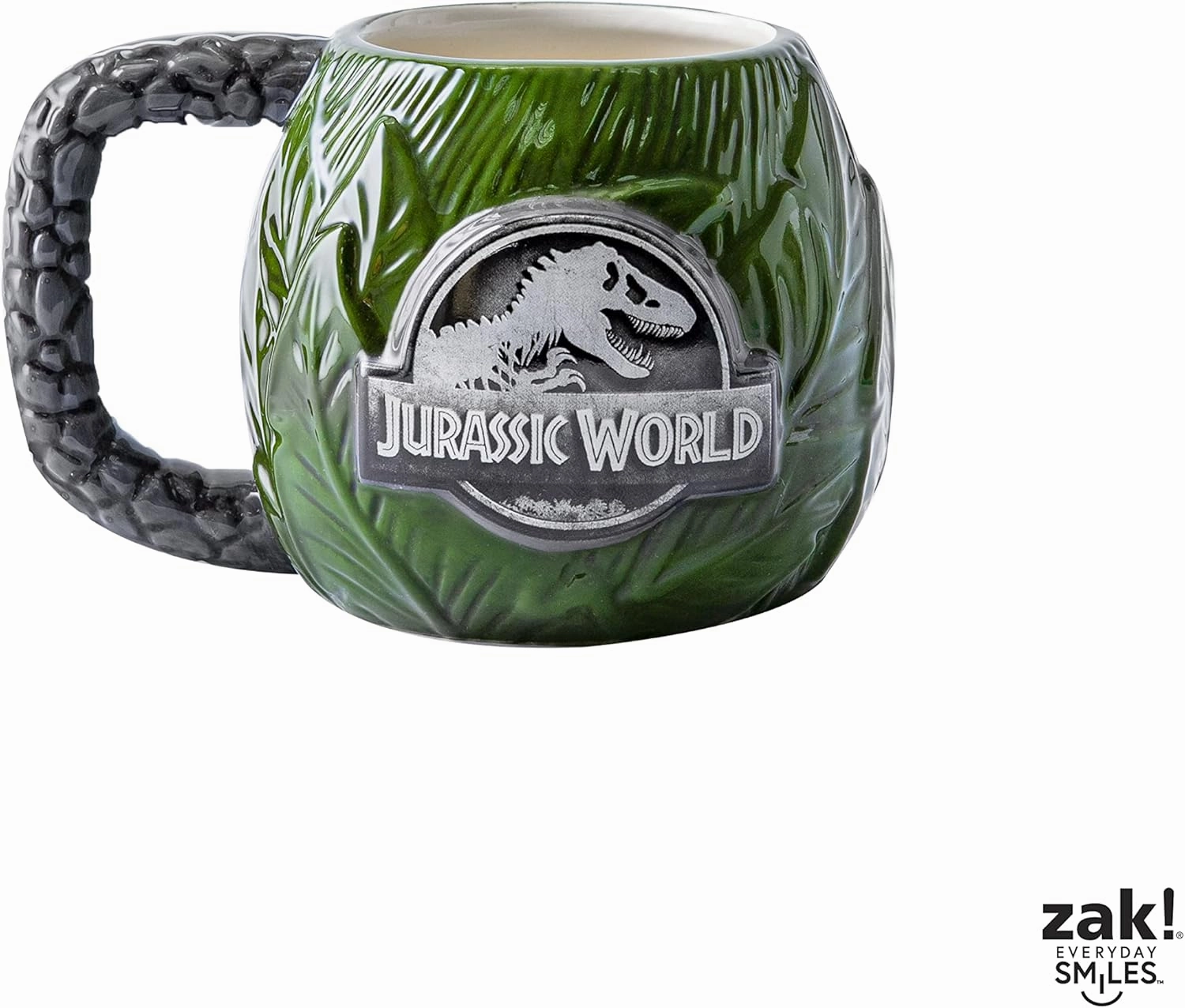 Zak Designs Jurassic World Dominion Movie Ceramic Sculpted Mug Set for Coffee, Tea, Breakfast or Dessert, 3D Character Collectible Keepsake (2-Piece, Non BPA)