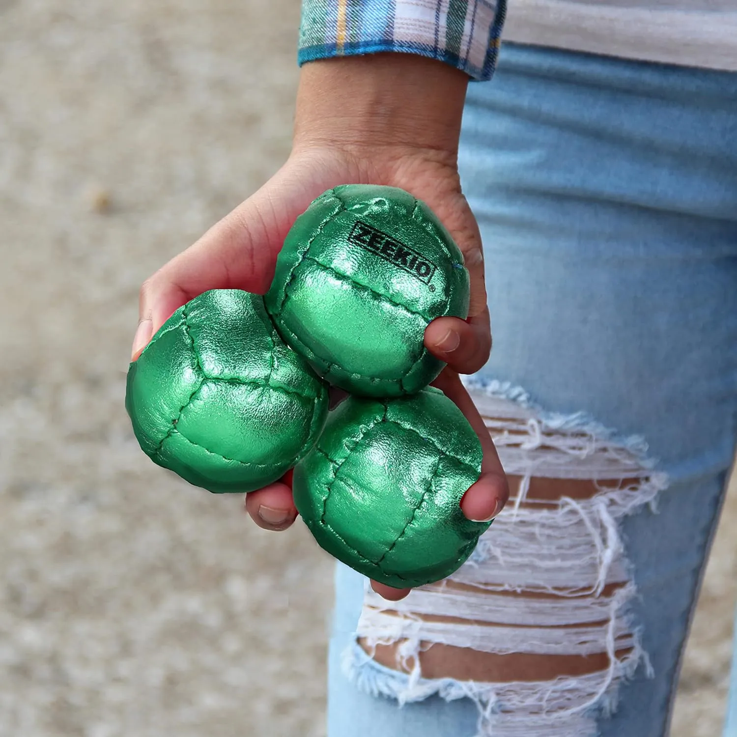 Zeekio Galaxy Juggling Balls - Metallic Series - Premium 12 Panel Genuine Leather Balls - 130g - 67mm - Pack of 3