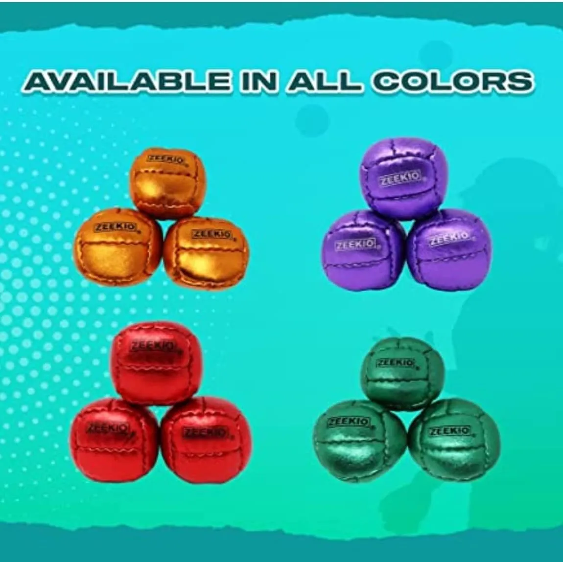 Zeekio Galaxy Juggling Balls - Metallic Series - Premium 12 Panel Genuine Leather Balls - 130g - 67mm - Pack of 3
