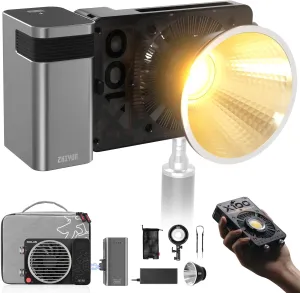 Zhiyun MOLUS X100 Combo V2 Upgraded Version LED Video Light [Official],Portable 100W 2700K-6500K CRI 95  TLCI 97  Bluetooth Brightness Control Continuous Output Lighting for Photography Studio Light