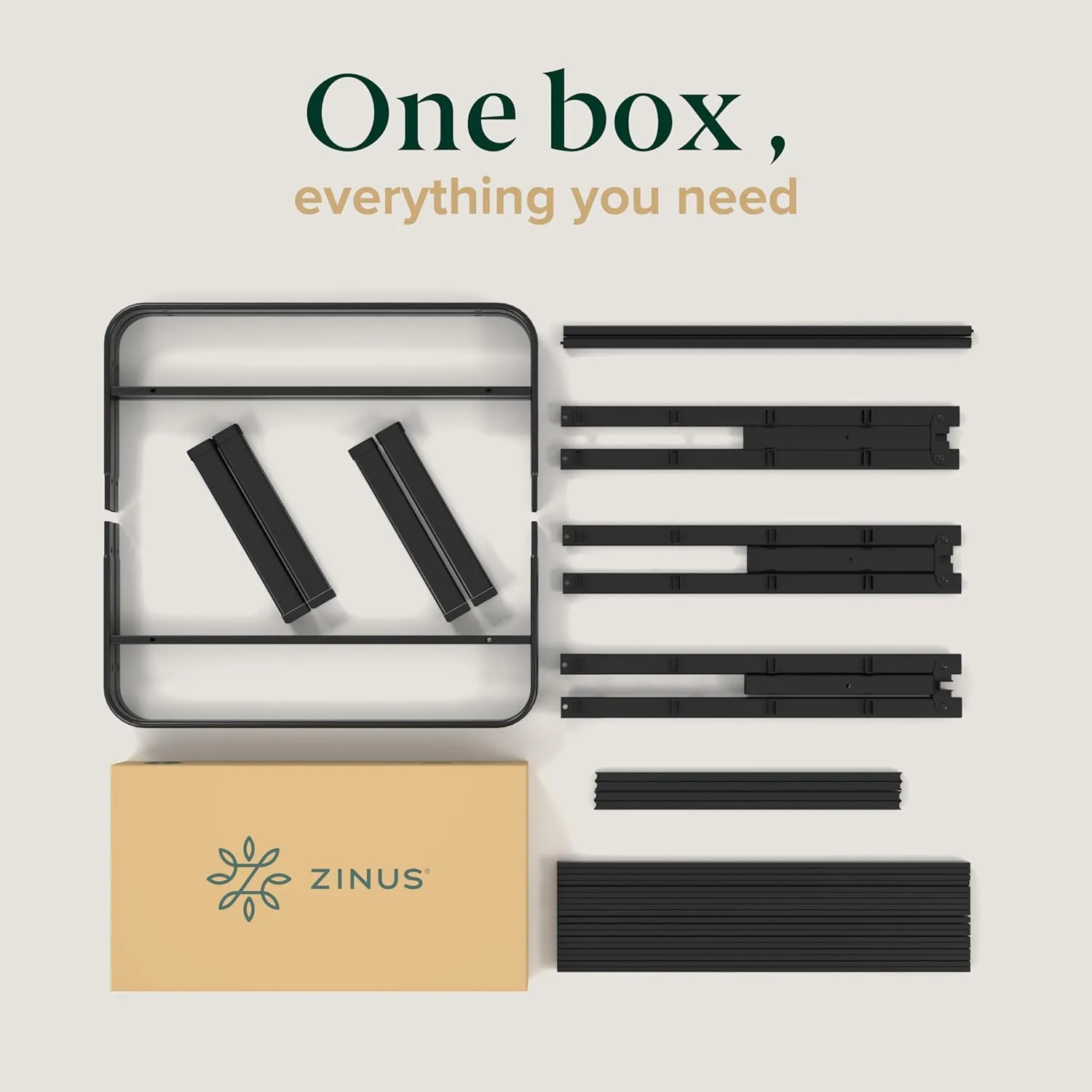 Zinus Rumi 14in Queen Metal Bed Frame, Quick Assembly SmartBase® Mattress Foundation, Heavy Duty Sturdy Steel with No Box Spring Needed, Eco-Friendly Packaging, Black