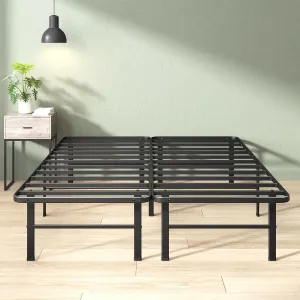 Zinus Rumi 14in Queen Metal Bed Frame, Quick Assembly SmartBase® Mattress Foundation, Heavy Duty Sturdy Steel with No Box Spring Needed, Eco-Friendly Packaging, Black