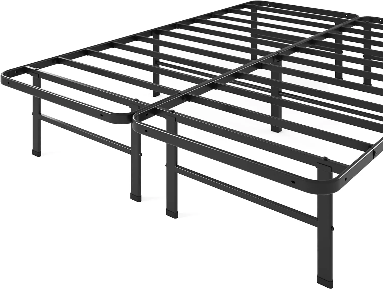 Zinus Rumi 14in Queen Metal Bed Frame, Quick Assembly SmartBase® Mattress Foundation, Heavy Duty Sturdy Steel with No Box Spring Needed, Eco-Friendly Packaging, Black