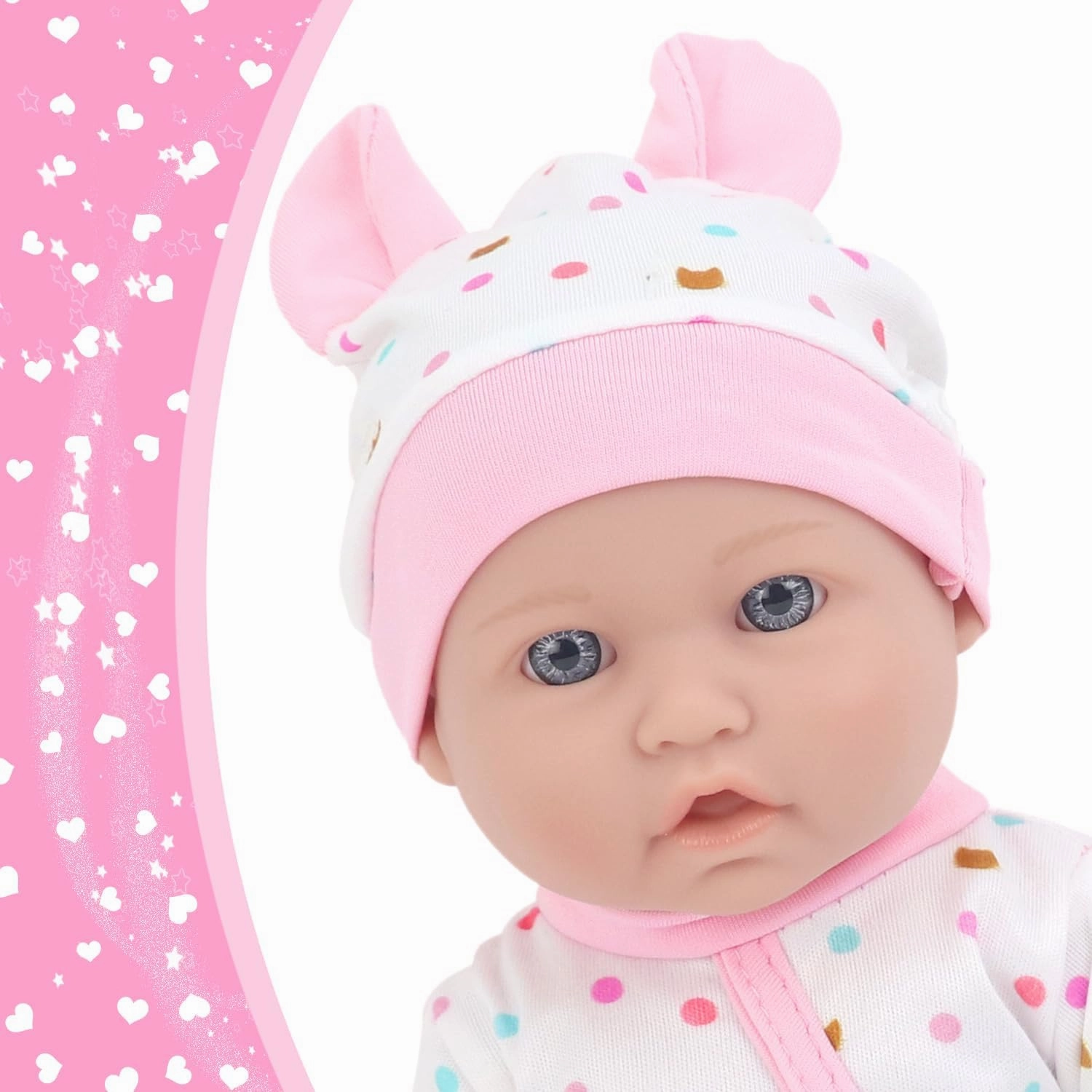 ZITA ELEMENT 12 Inch Baby Doll with Accessories for Baby Doll Reborn Includes Carrier Bassinet Bed, Pacifier, Blanket, Pillow, Feeding Set, New Born Doll Playset for Toddlers 3 Ages and Up