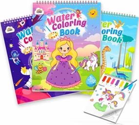ZMLM Paint with Water Coloring Books for Toddlers - Mess Free Painting Activity for Kids - Arts & Crafts Gift Toy for Boy Girl Ages 4 5 6 7 8 - Birthday Christmas Easter(Princess & Animal & Space)