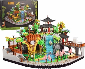 Zoo Building Model Set, 5000 Pcs Desert Zoo Micro Building Toys, Creative Zoological Park Model Set, Micro Particle Modular Building House, Gift for Adult and Kids (823)