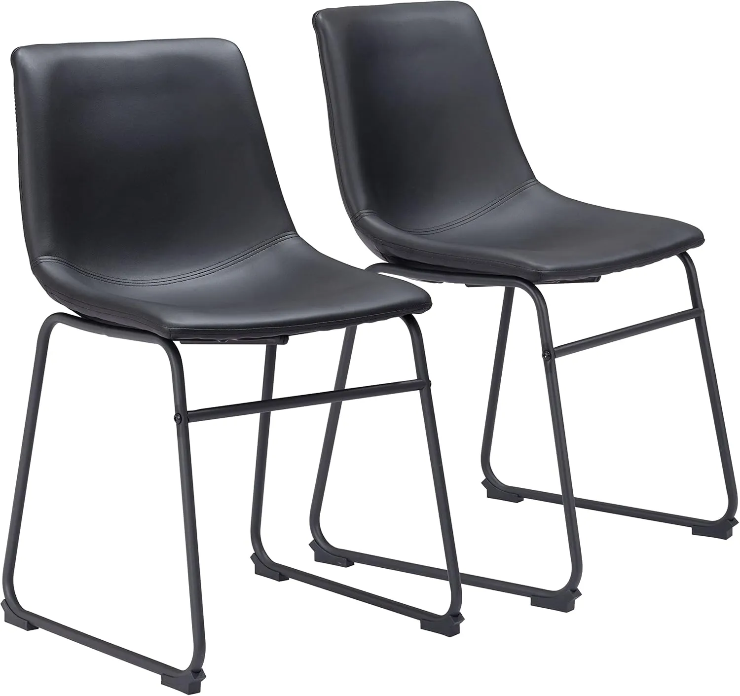 Zuo Modern - Smart Dining Chair (Set of 2) Black - Industrial - Dining - Seating - Seat - 330 lbs. Weight Capacity - Steel - Plywood - Foam - 100% Polyurethane - Plywood Wood - Powder Coated - Indoor